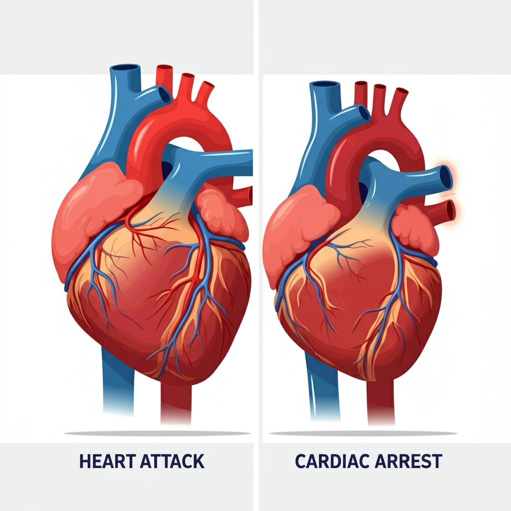 Difference between cardiac arrest and heart attack